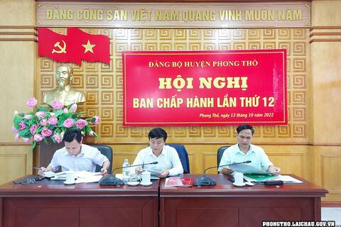 Đảng bộ huyện Phong Thổ tổ chức Hội nghị Ban chấp hành lần thứ 12