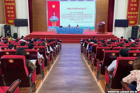 Hội nghị sơ kết quy chế phối hợp giữa Thường trực HĐND với UBND và Thường trực Ủy ban MTTQ Việt Nam huyện Phong Thổ nhiệm kỳ 2021-2026