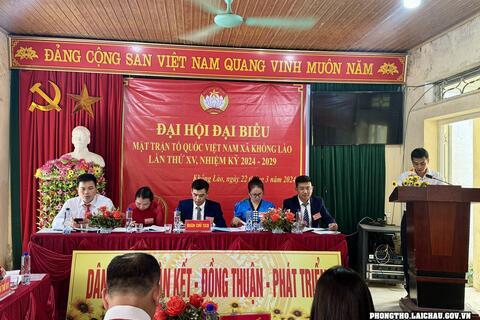 Đại hội Đại biểu MTTQ Việt Nam xã Khổng Lào lần thứ 15 nhiệm kỳ 2024-2029