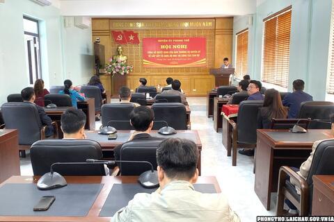 Hội nghị công bố quyết định của Ban thường vụ Huyện ủy Phong Thổ về sắp xếp bộ máy và công tác cán bộ