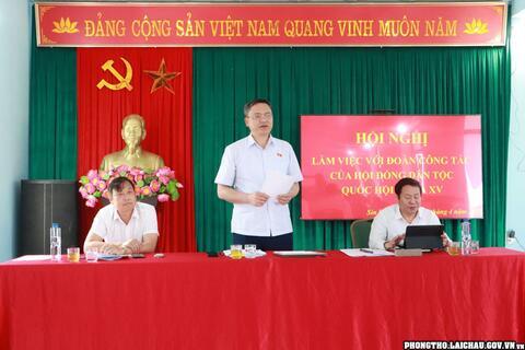 Đoàn công tác Hội đồng Dân tộc Quốc hội khóa XV làm việc với huyện Phong Thổ, xã Sin Suối Hồ