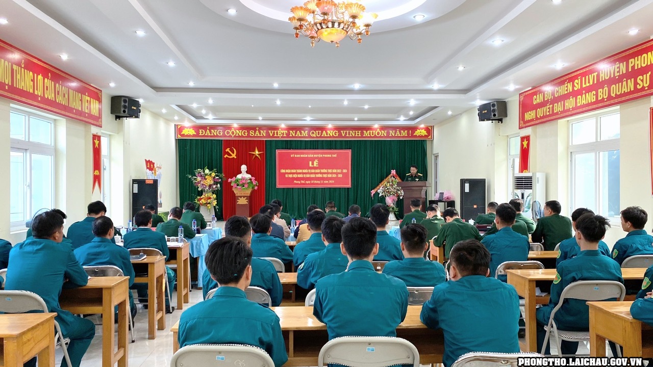 Lễ công nhận hoàn thành nghĩa vụ Dân quân thường trực năm 2022 – 2024 và thực hiện nghĩa vụ Dân quân thường trực năm 2024 – 2026