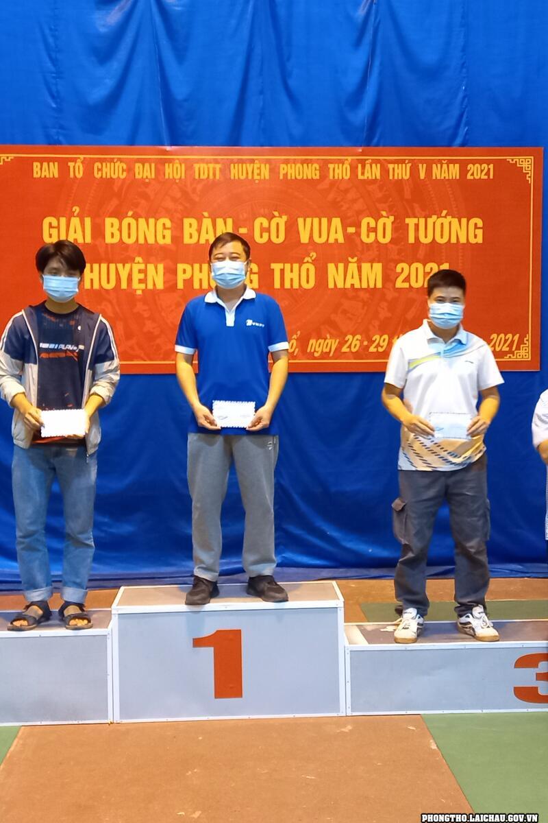 Giải bóng bàn-cờ vua-cờ tướng huyện Phong Thổ năm 2021