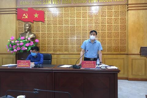 Đồng chí Lê Văn Lương, phó Bí thư thường trực tỉnh ủy làm việc với huyện Phong Thổ